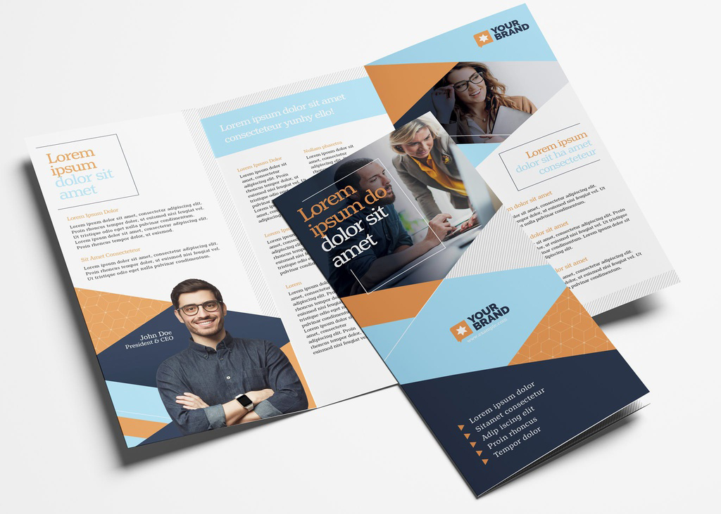 Business Trifold Brochure Layout (PSD Format)