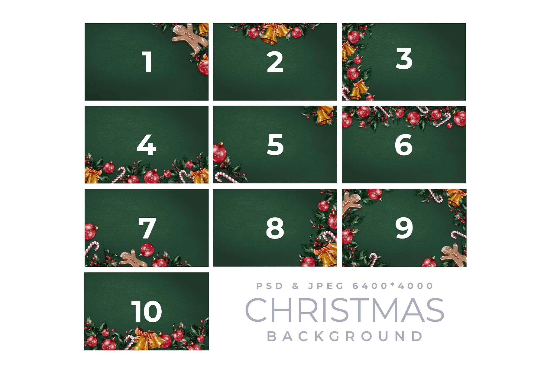 Christmas Clipart Background (PSD, PNG, JPEG Format)