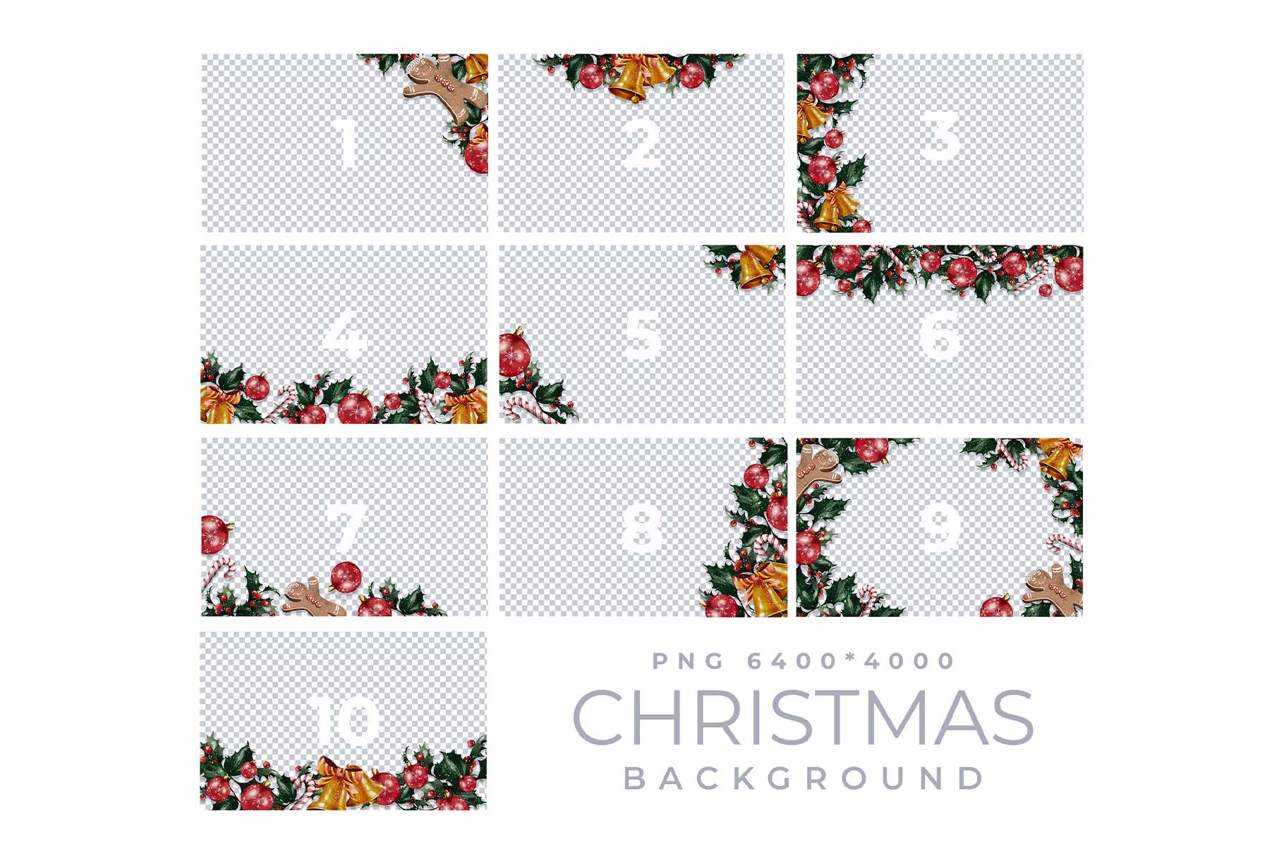 Christmas Clipart Background (PSD, PNG, JPEG Format)