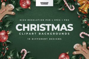 Christmas Clipart Background (PSD, PNG, JPEG Format)