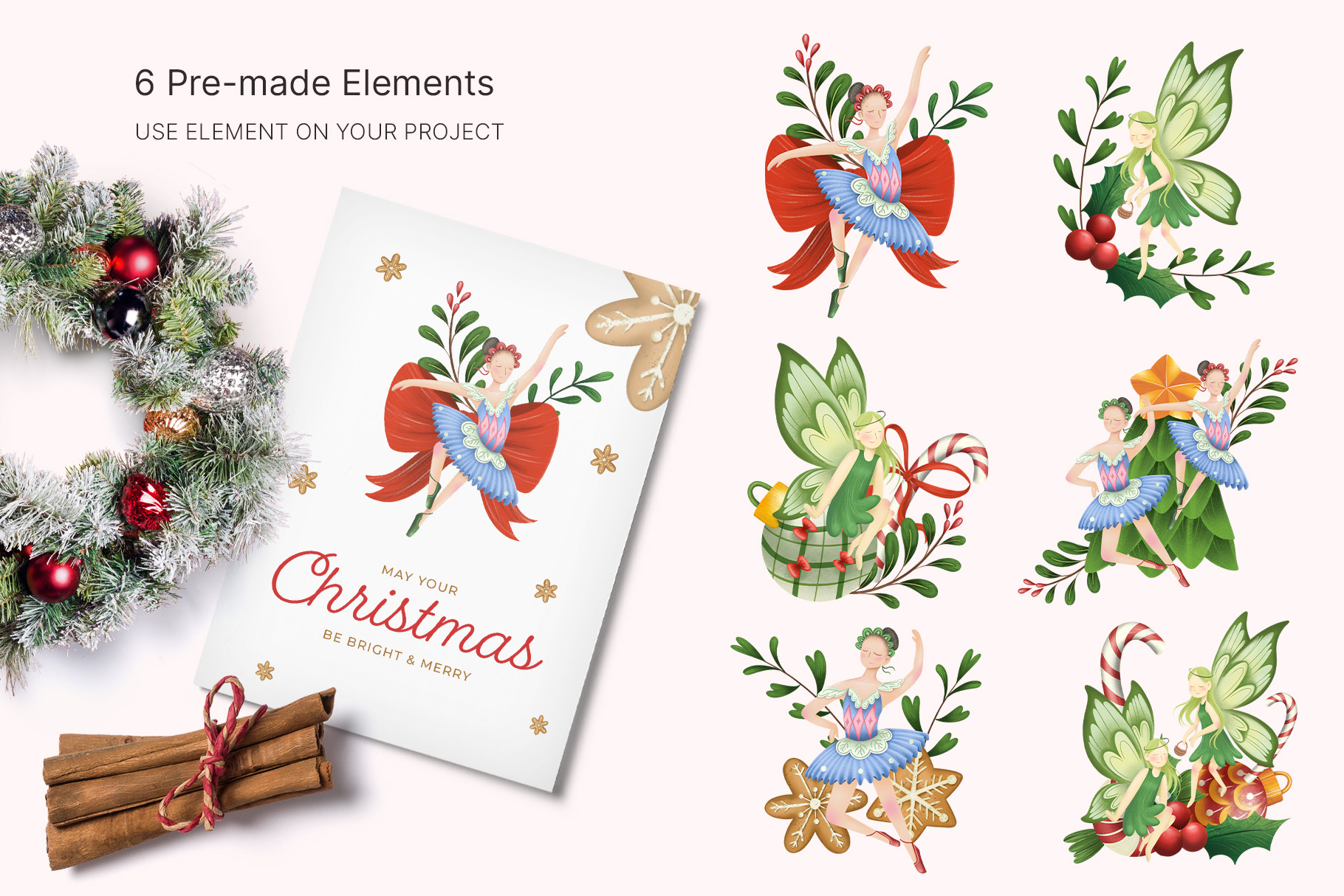 Christmas Clipart Illustrations - Nutcracker & Friends (PSD, PNG, PAT Format)