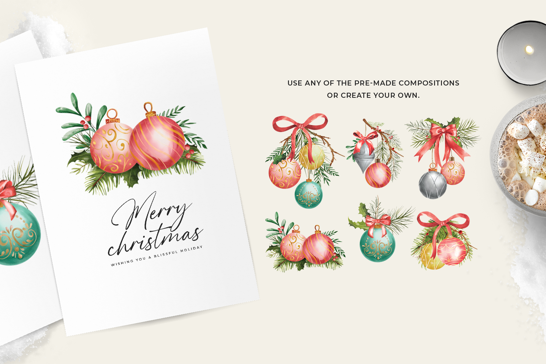 Christmas Decorations Clipart (PSD, PNG Format)