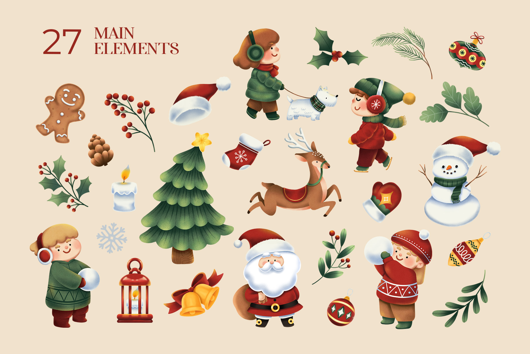 Christmas Graphics & Illustrations Pack (PSD, PNG, JPEG Format)