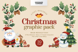 Christmas Graphics & Illustrations Pack (PSD, PNG, JPEG Format)