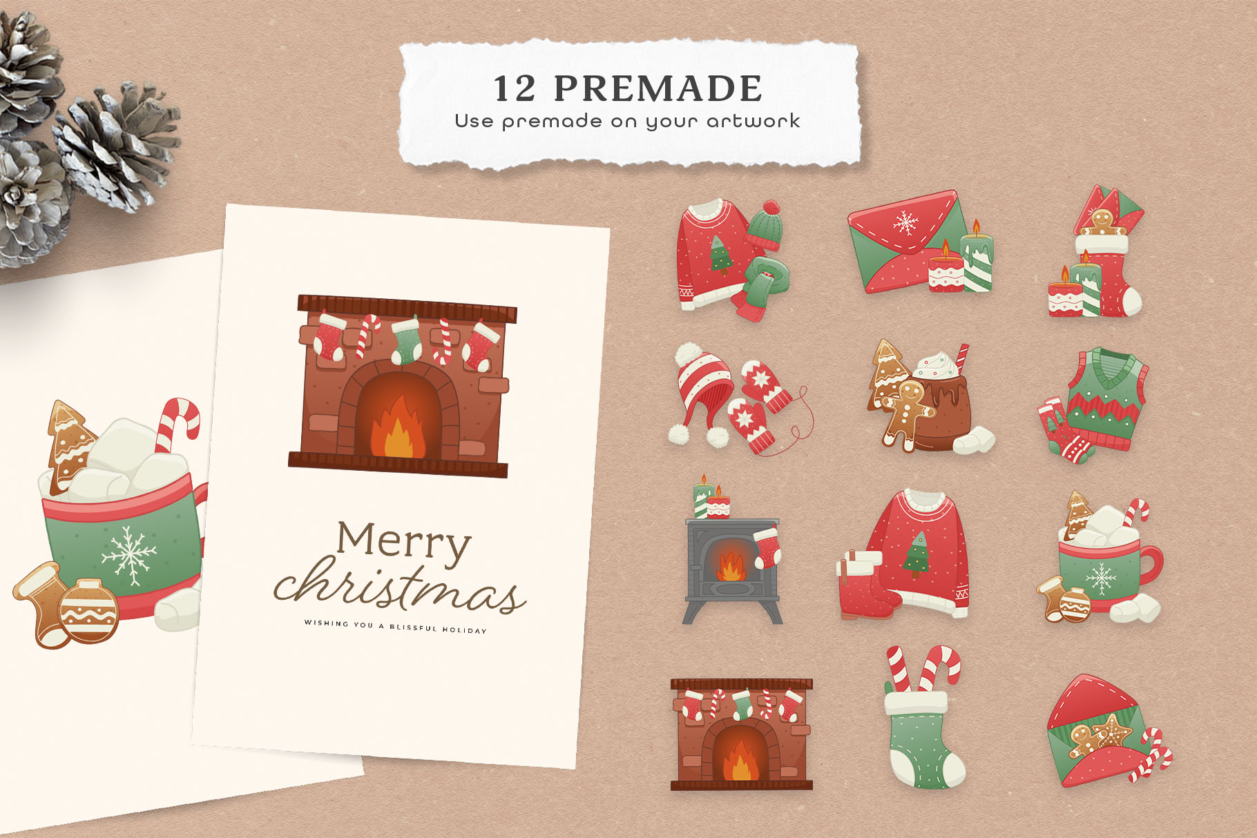 Christmas Illustrations Pack *AI, EPS, PNG Format(