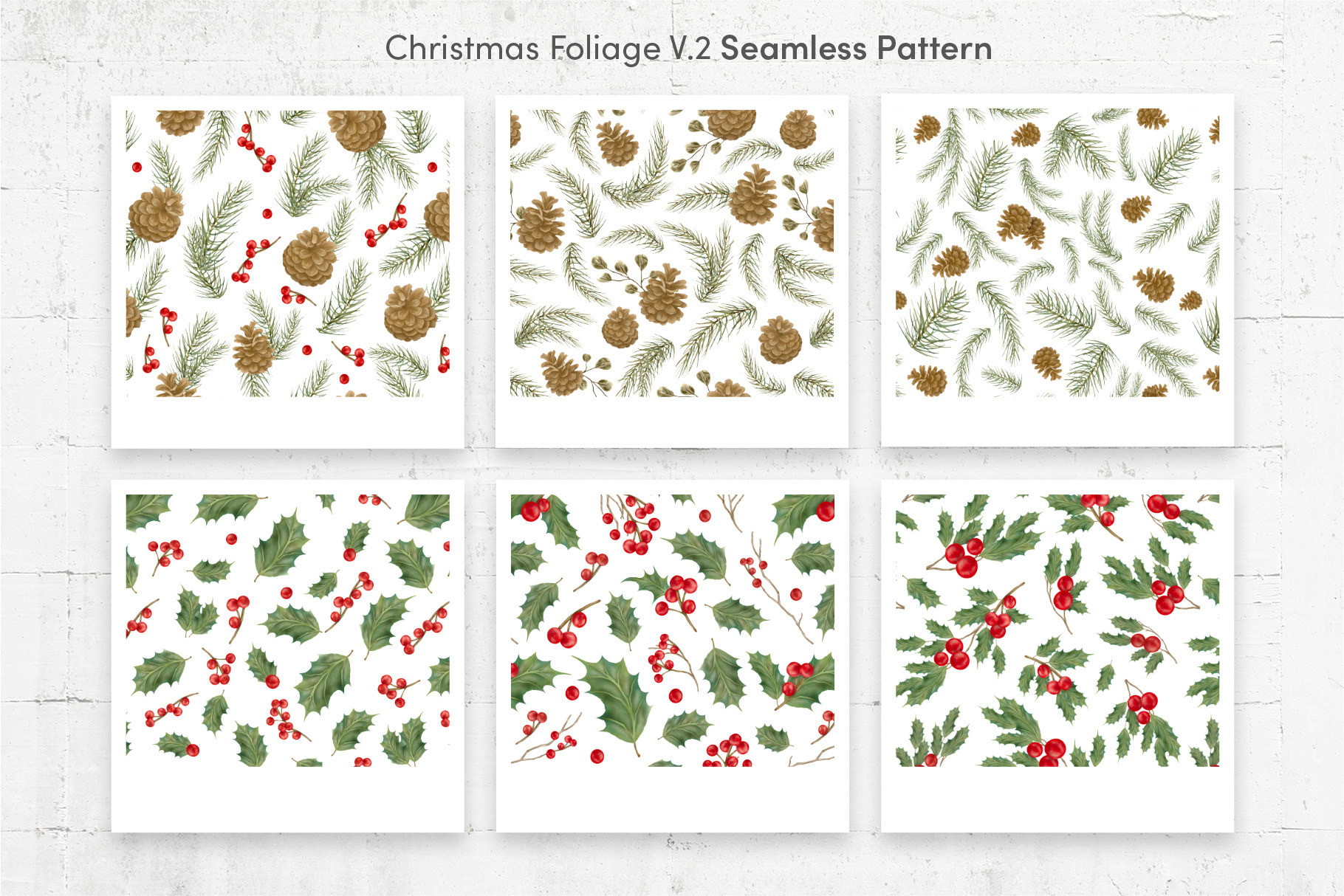 Christmas Patterns Collection (PNG, PAT Format)