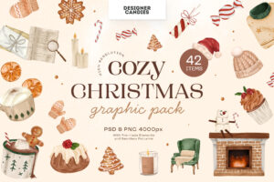 Cozy Christmas Clipart Illustrations (PSD, PNG, JPEG Format)