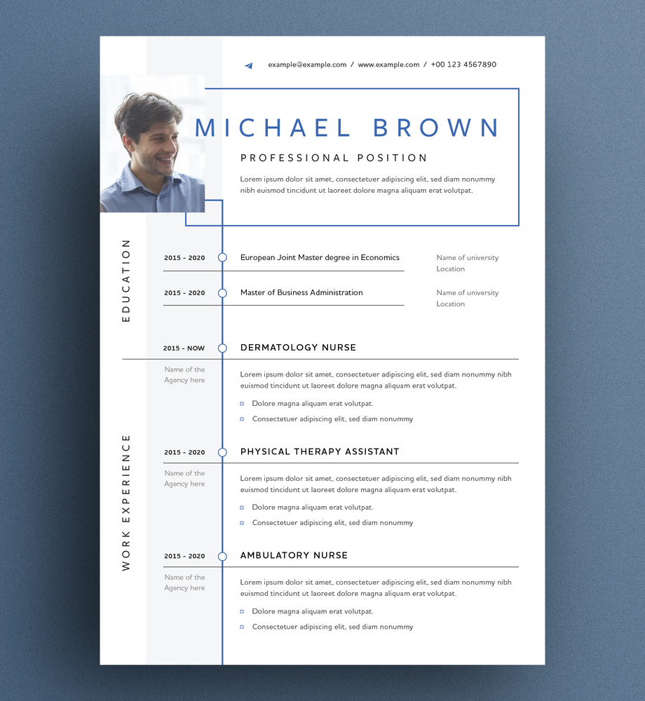 Creative Resume Layout with Geometric Shapes and Lines (AI Format)