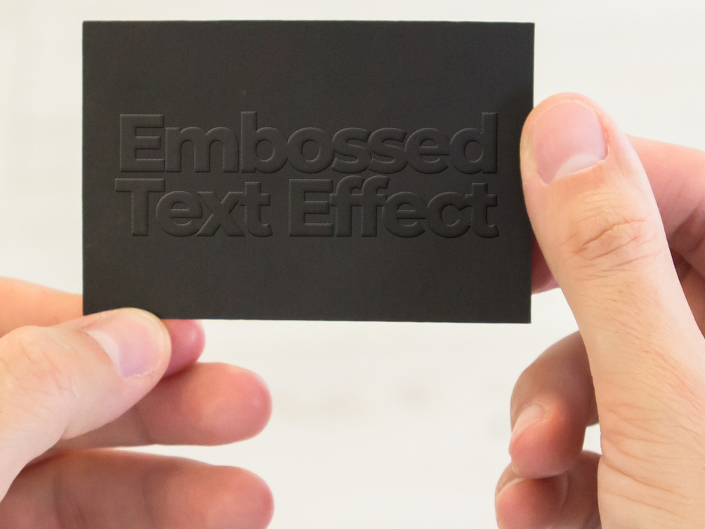 Embossed Business Card Mockup (PSD Format)