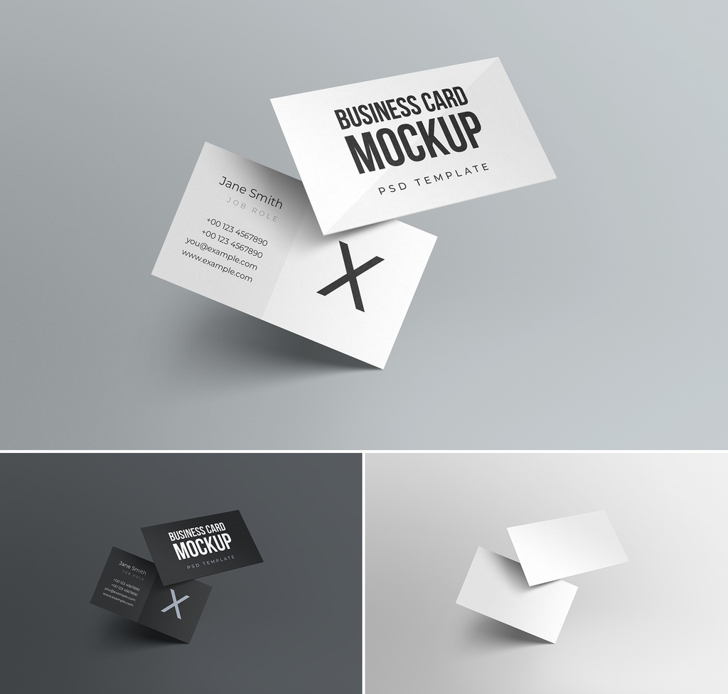 Floating Business Card Mockup (PSD Format)