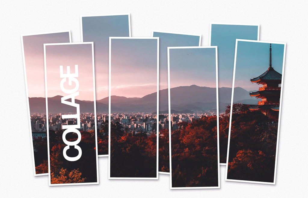 Gallery Photo Collage Mockup (PSD Format)
