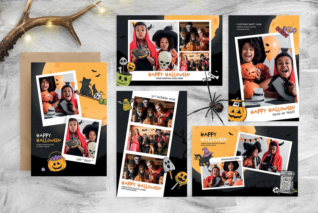 Halloween Photo Collage Flyer Poster (PSD Format)