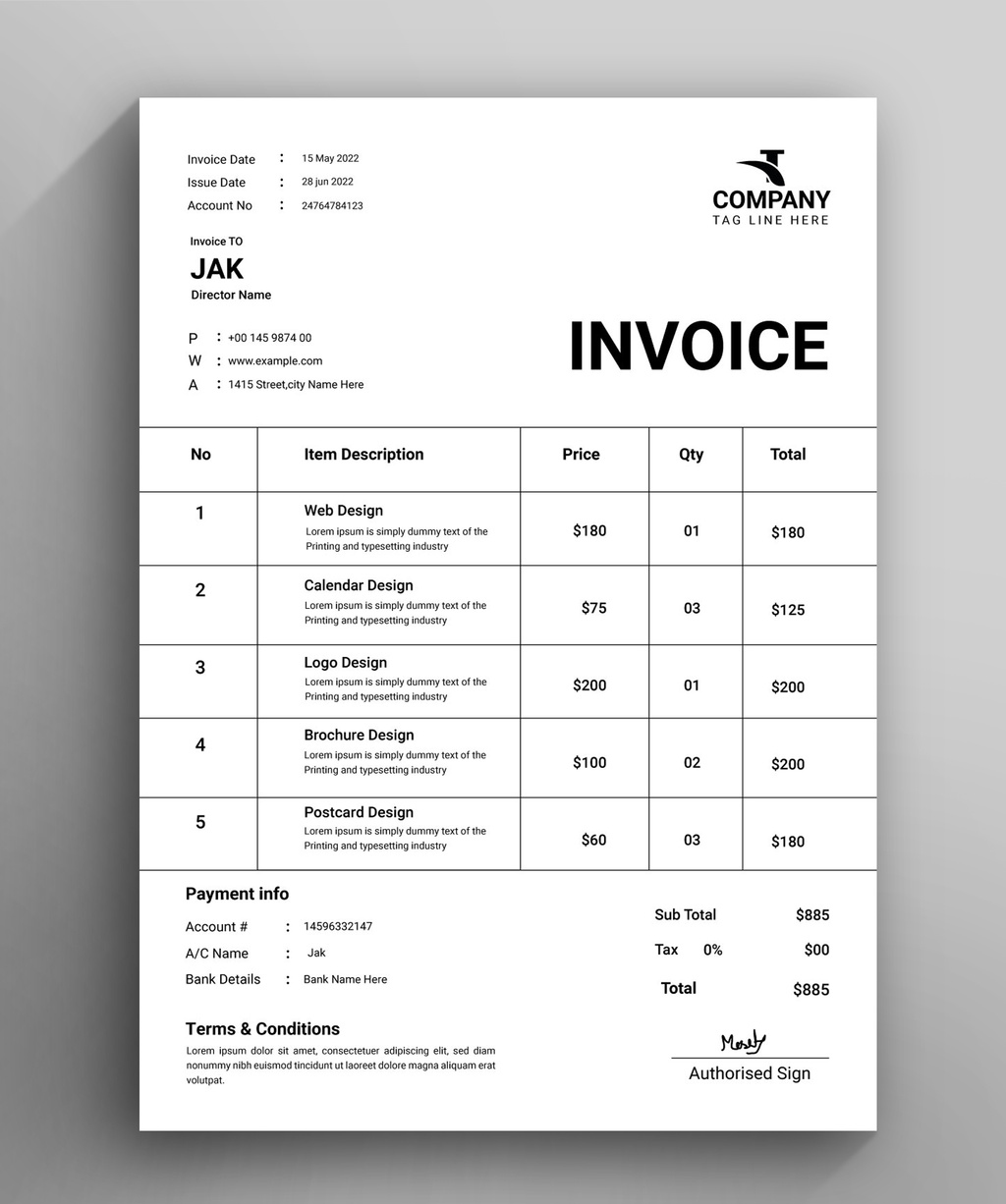 Invoice Design Layout (AI Format)