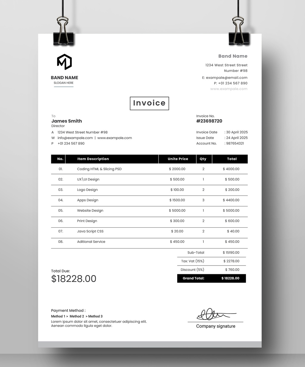 Invoice Layout (AI Format)