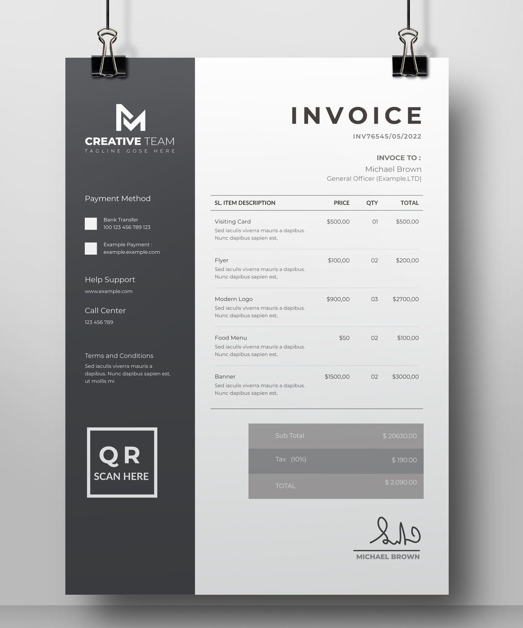 Invoice Design Layout (AI Format)