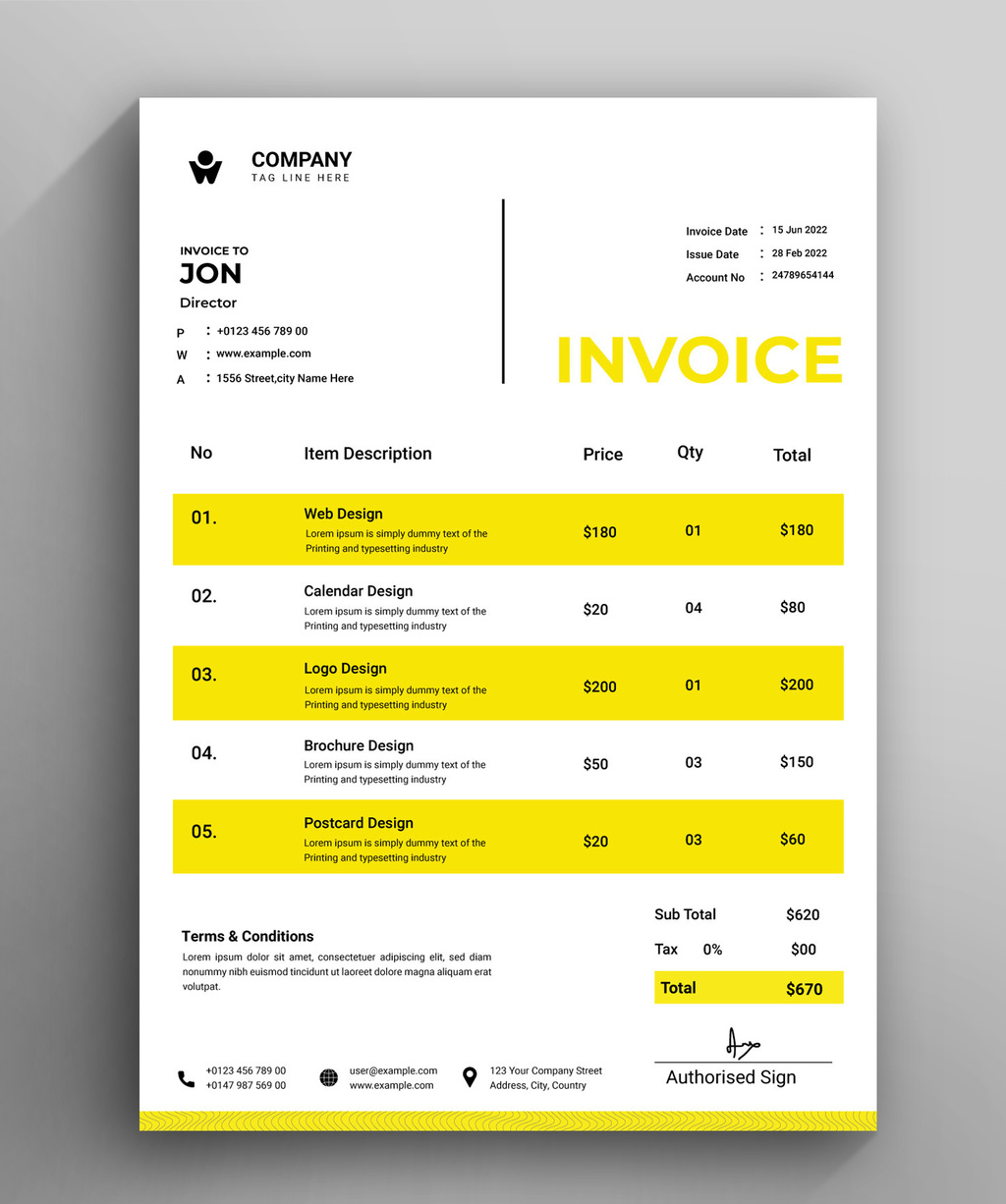 Minimal Invoice Layout (AI Format)