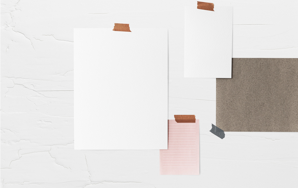 Paper Collage Mockup on the Wall (PSD Format)