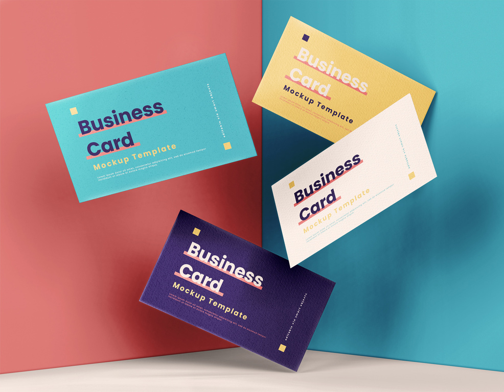 Perspective Business Card Mockup (PSD Format)