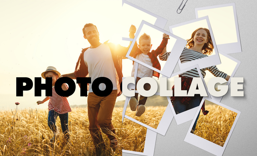 Photo Collage Effect Mockup (PSD Format)