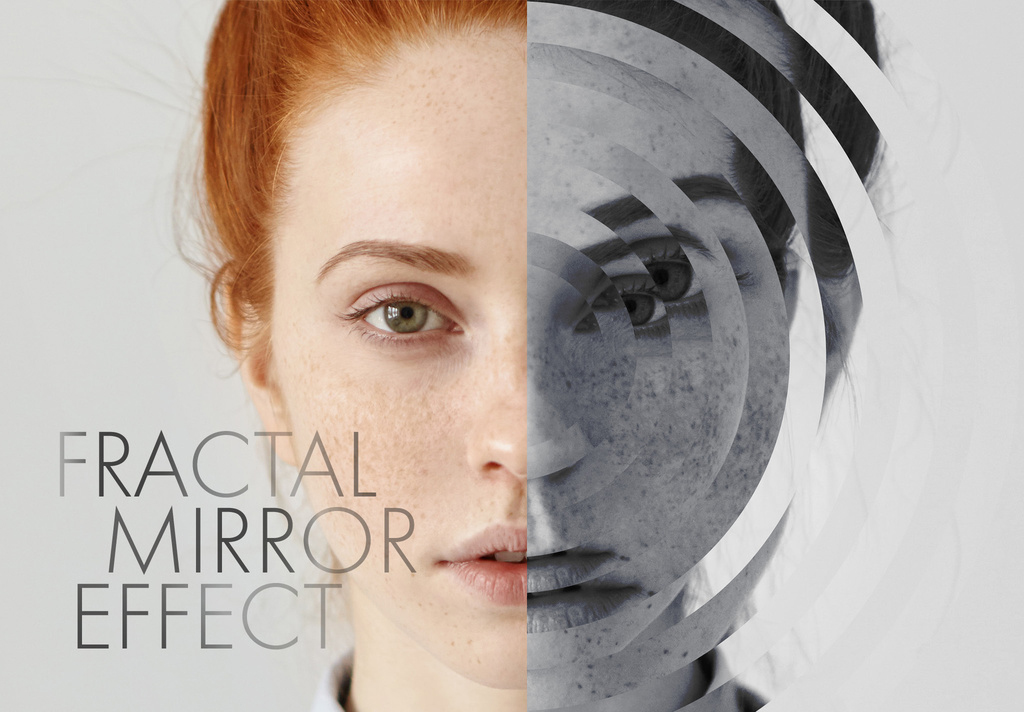 Photo Fractal Mirror Effect Mockup (PSD Format)