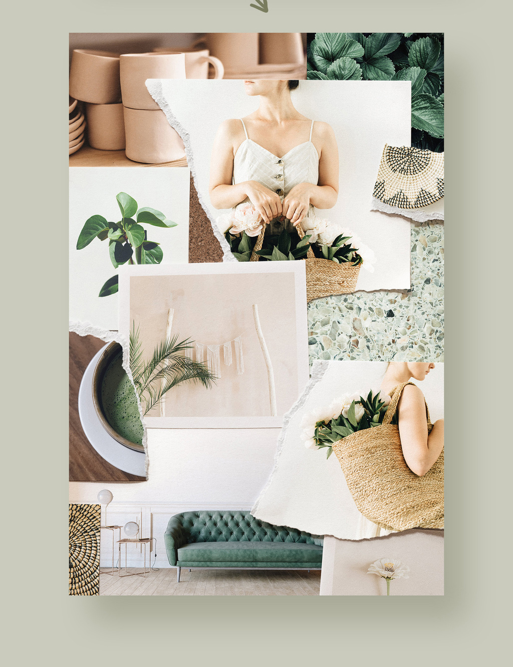 Realistic Torn Paper Photo Collage Mockup (PSD Format)