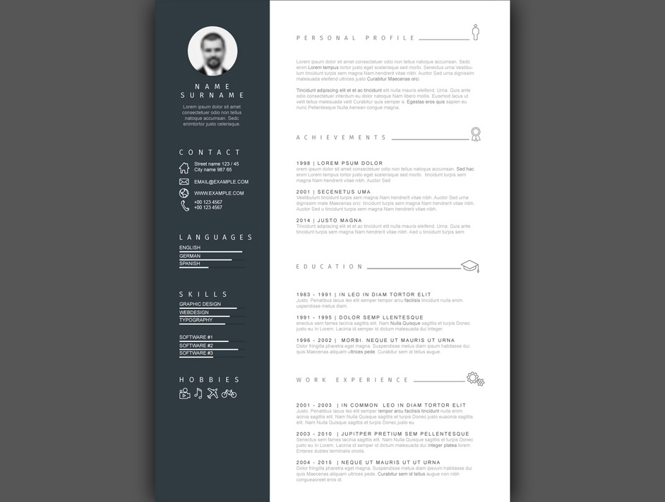 Resume Layout with Sidebar (AI Format)