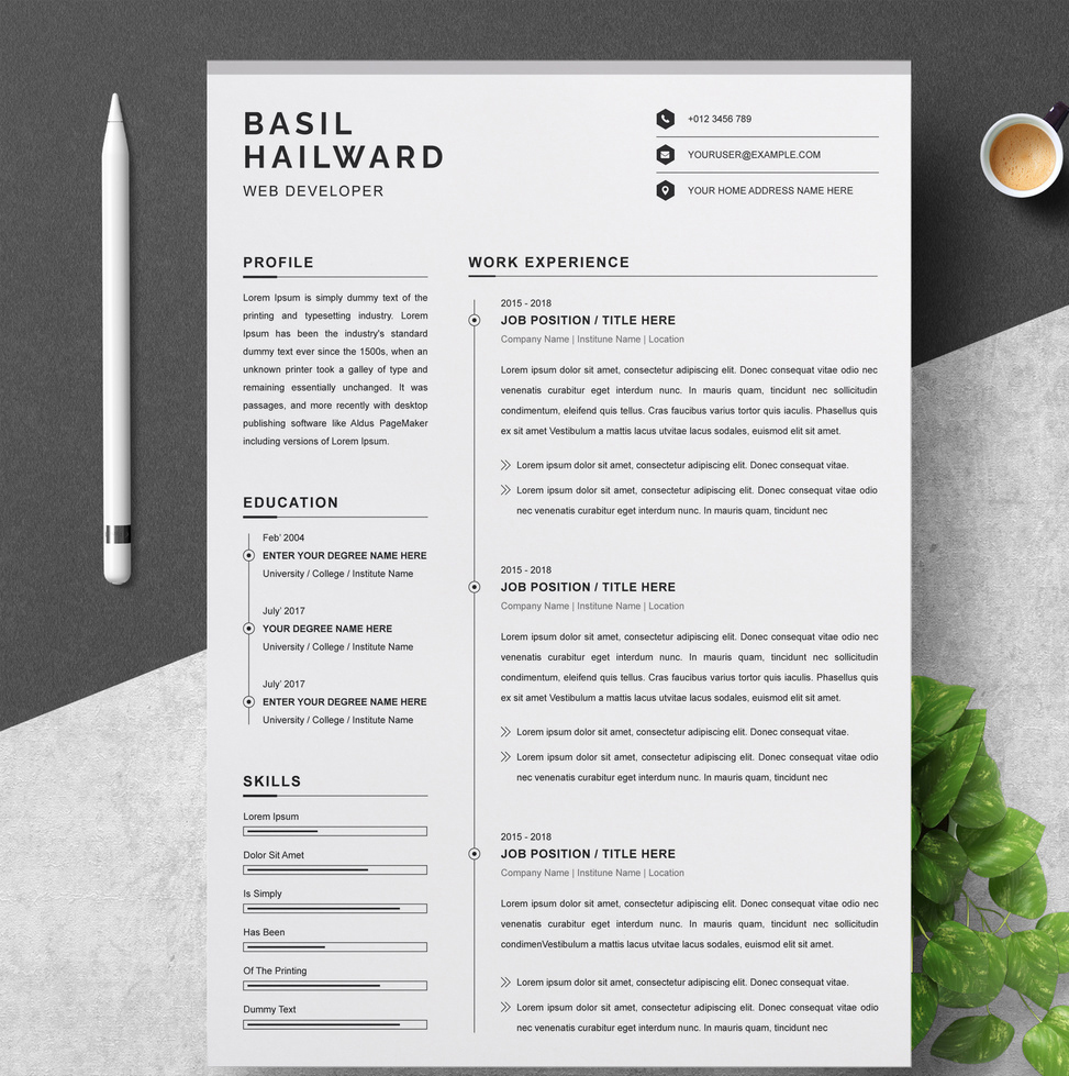 Resume Layouts (AI Format)