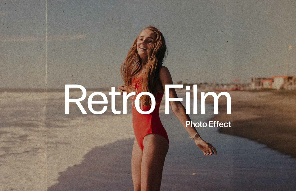 Retro Film Photo Effect Mockup (PSD Format)