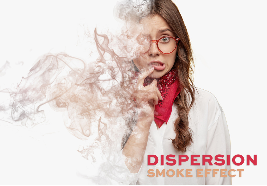 Smoke Dispersion Photo Effect Mockup (PSD Format)