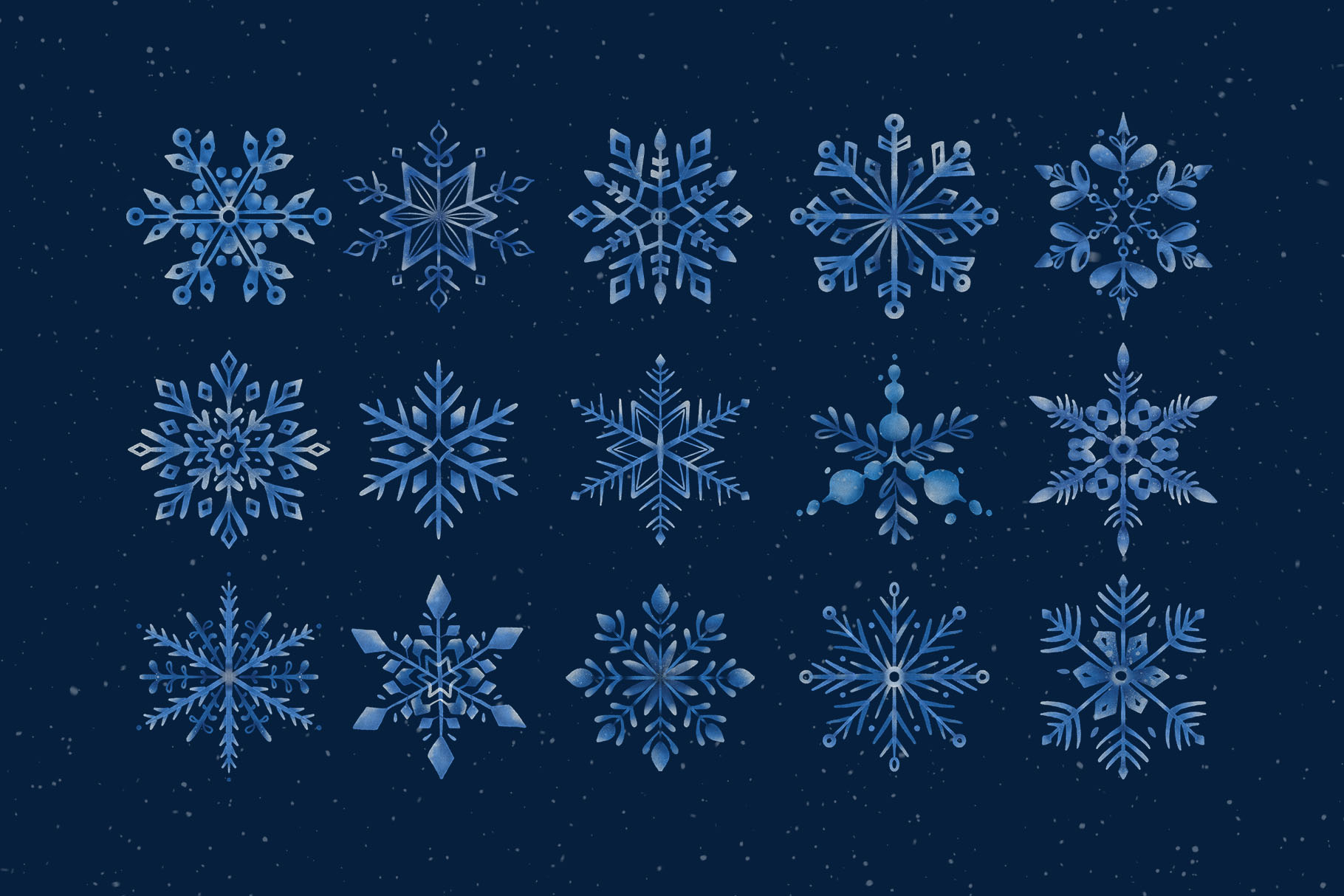 Snowflake Clipart Illustrations (PSD, PNG Format)