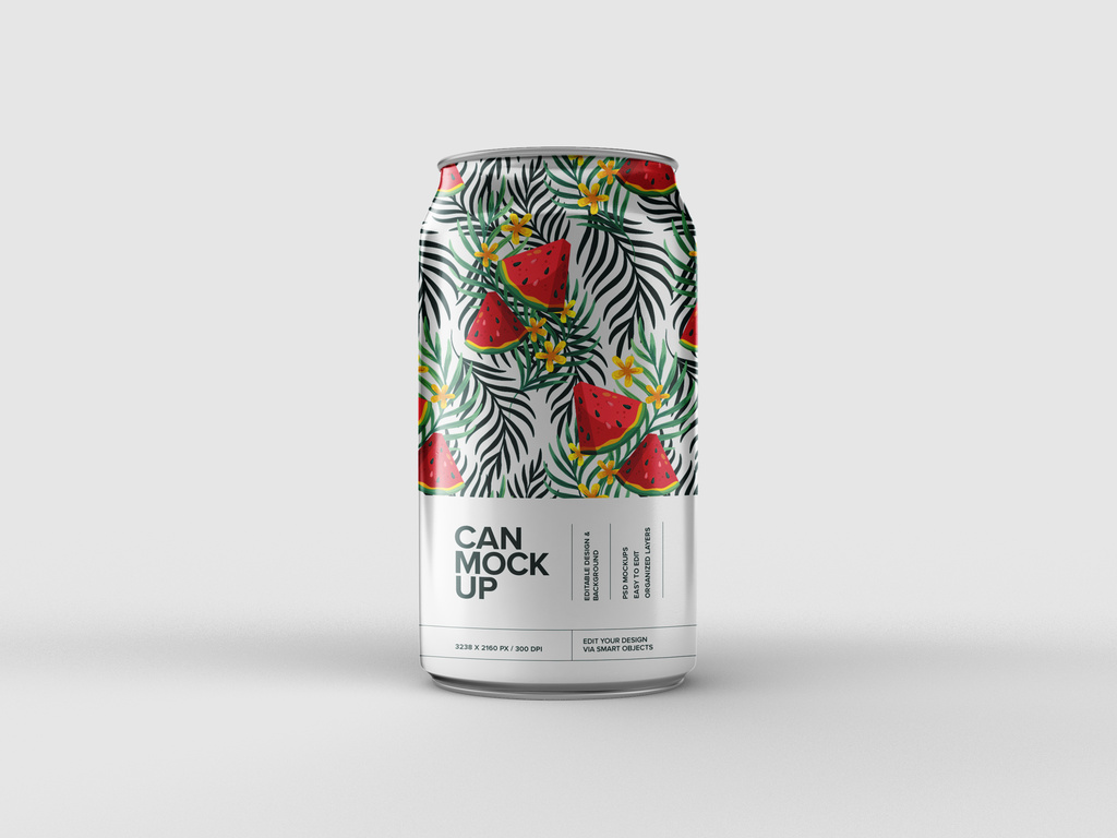 Soda Packaging Can Mockup Design (PSD Format)