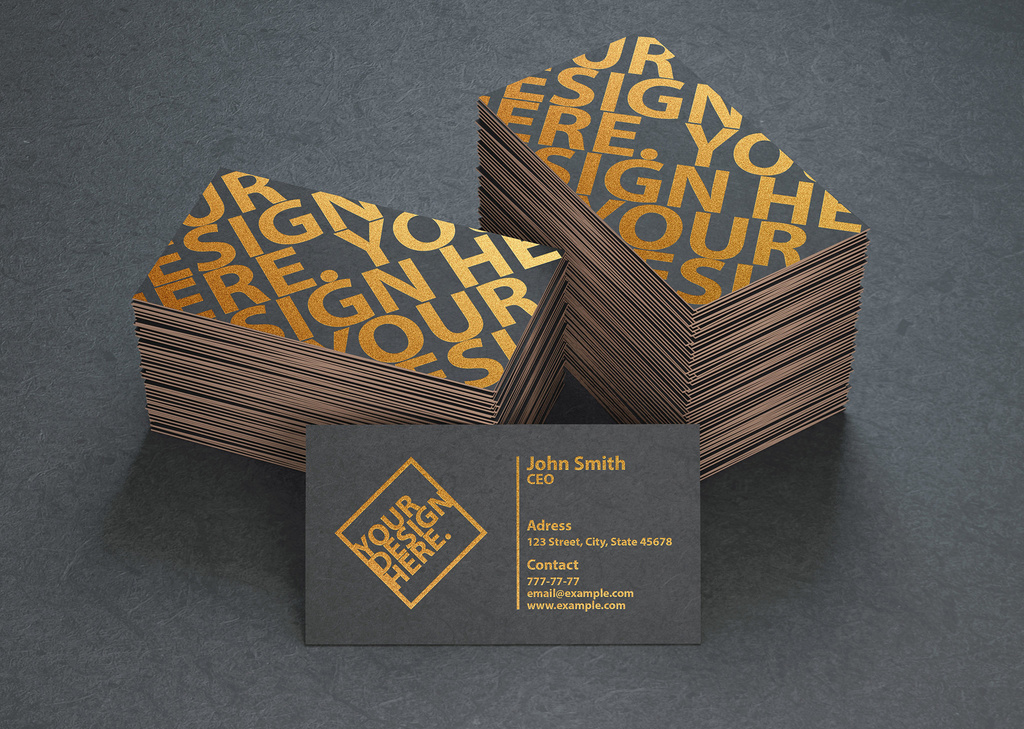 Stacked Business Cards Mockup (PSD Format)