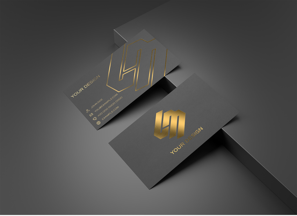 Textured Business Card Mockup (PSD Format)