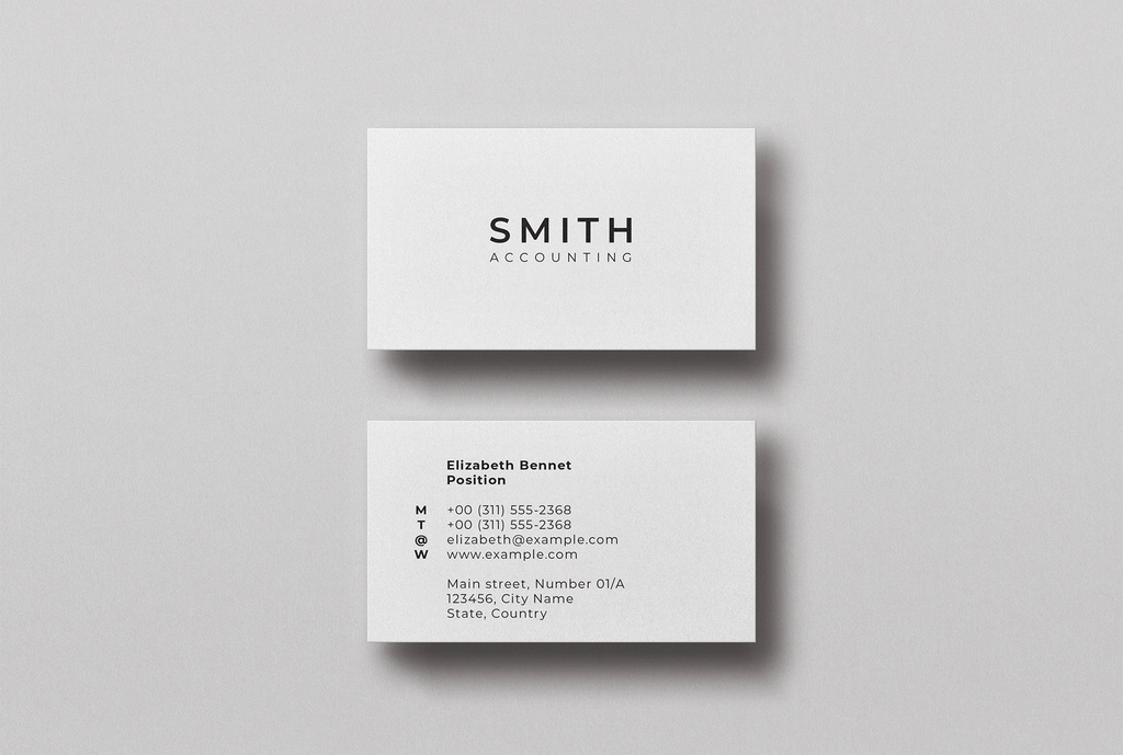White Minimal Business Card Mockup (PSD Format)