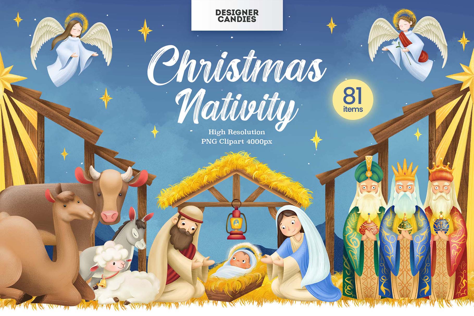 Christmas Nativity Clipart Illustrations