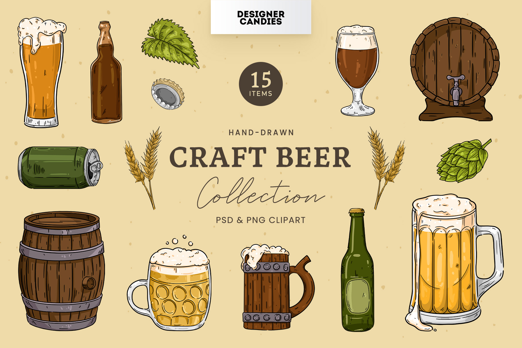 Beer Clipart Illustrations (PSD, PNG Format)