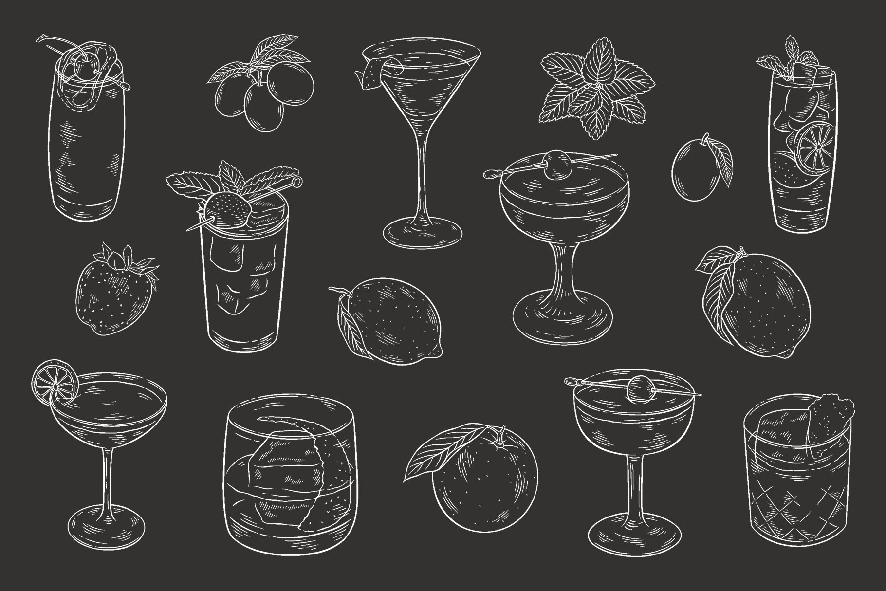 Cocktail Clipart Illustrations (PSD, PNG Format)