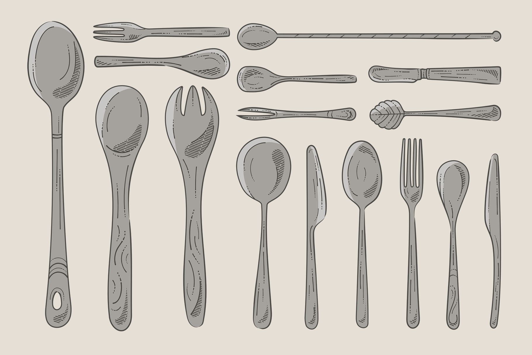 Cutlery Illustrations (AI, EPS, PNG Format)