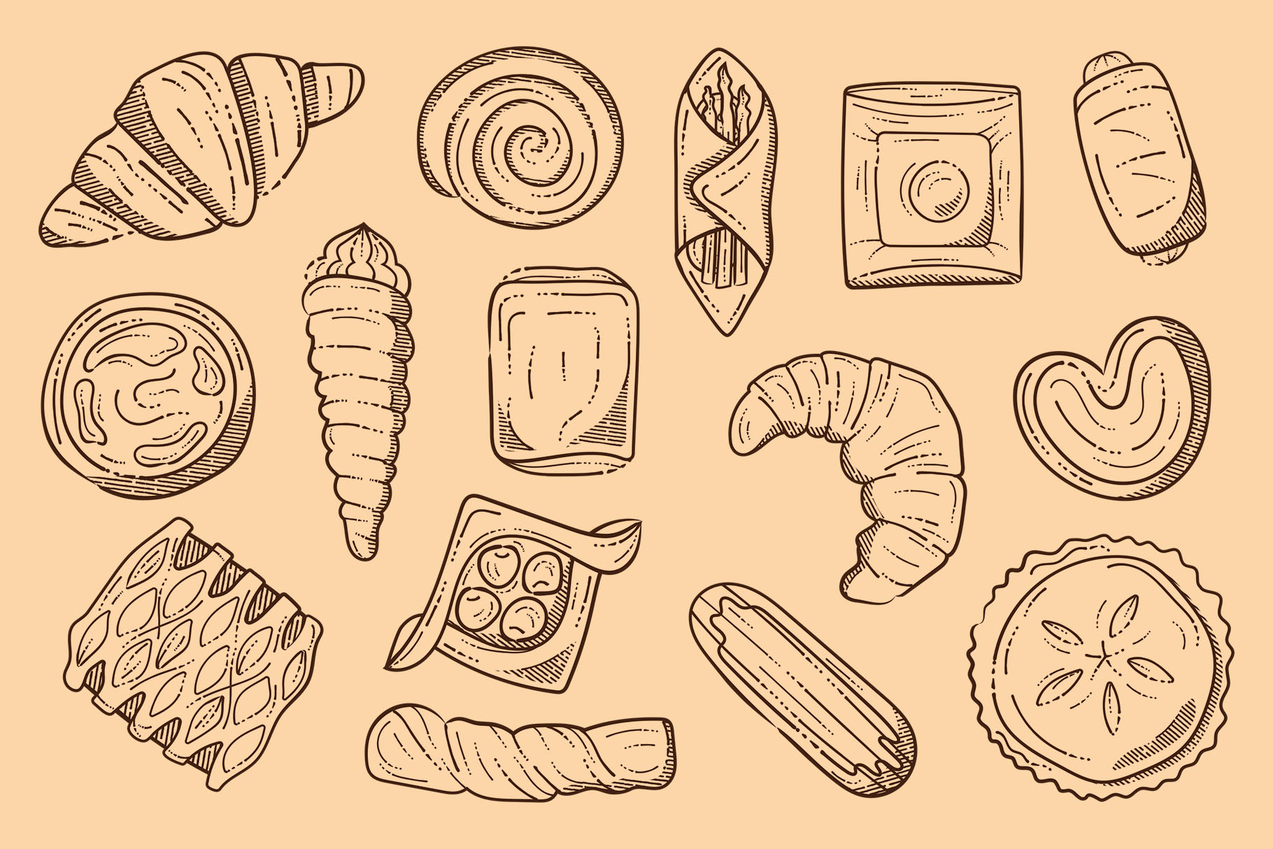 Pastries Illustrations (EPS, AI, PNG Format)