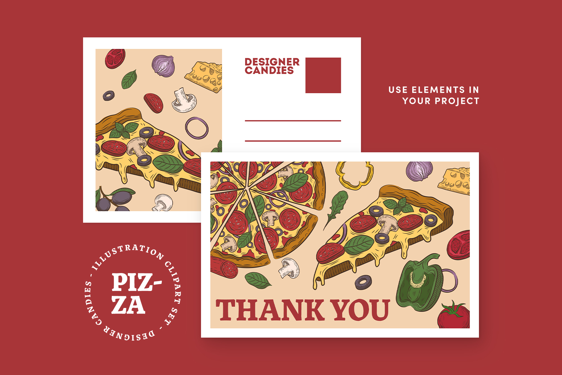 Pizza Illustrations (AI, EPS, PNG Format)