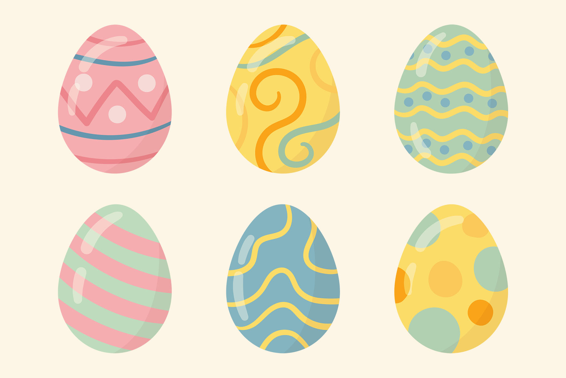Cute Easter Illustrations (AI, EPS, PNG Format)