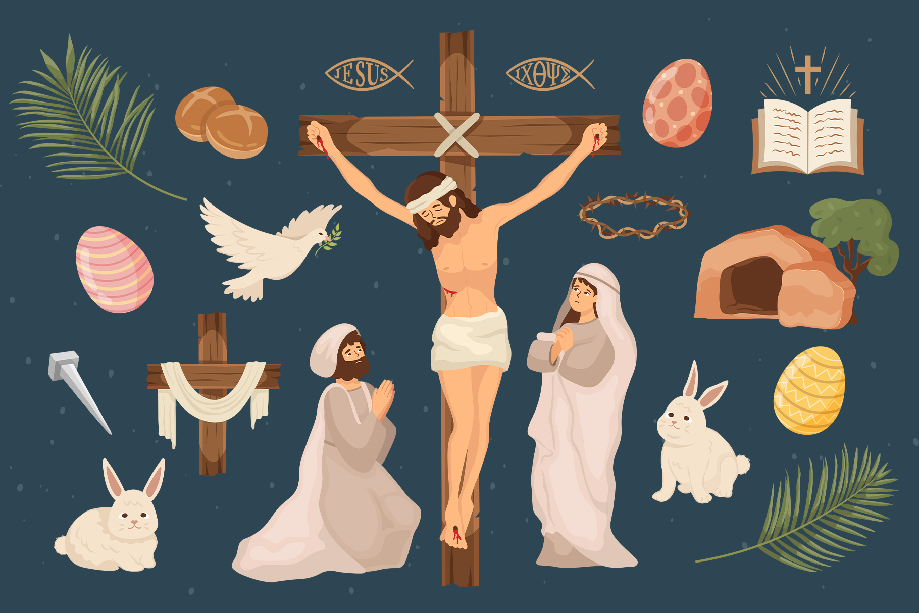 Easter Illustrations (AI, EPS, PNG Format)