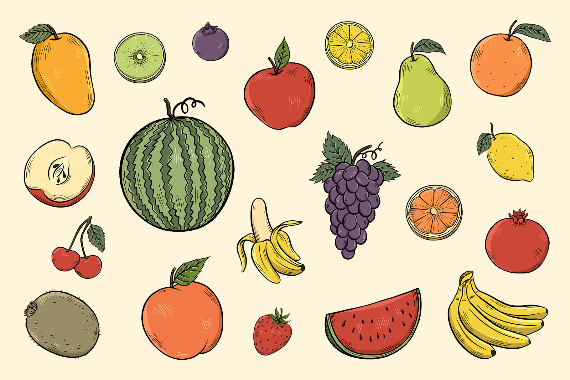 Fruit Clipart Illustrations (PSD, PNG Format)