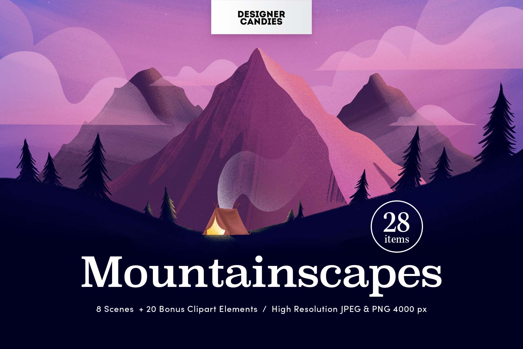 Mountain Backgrounds Pack (PNG, JPEG Format)