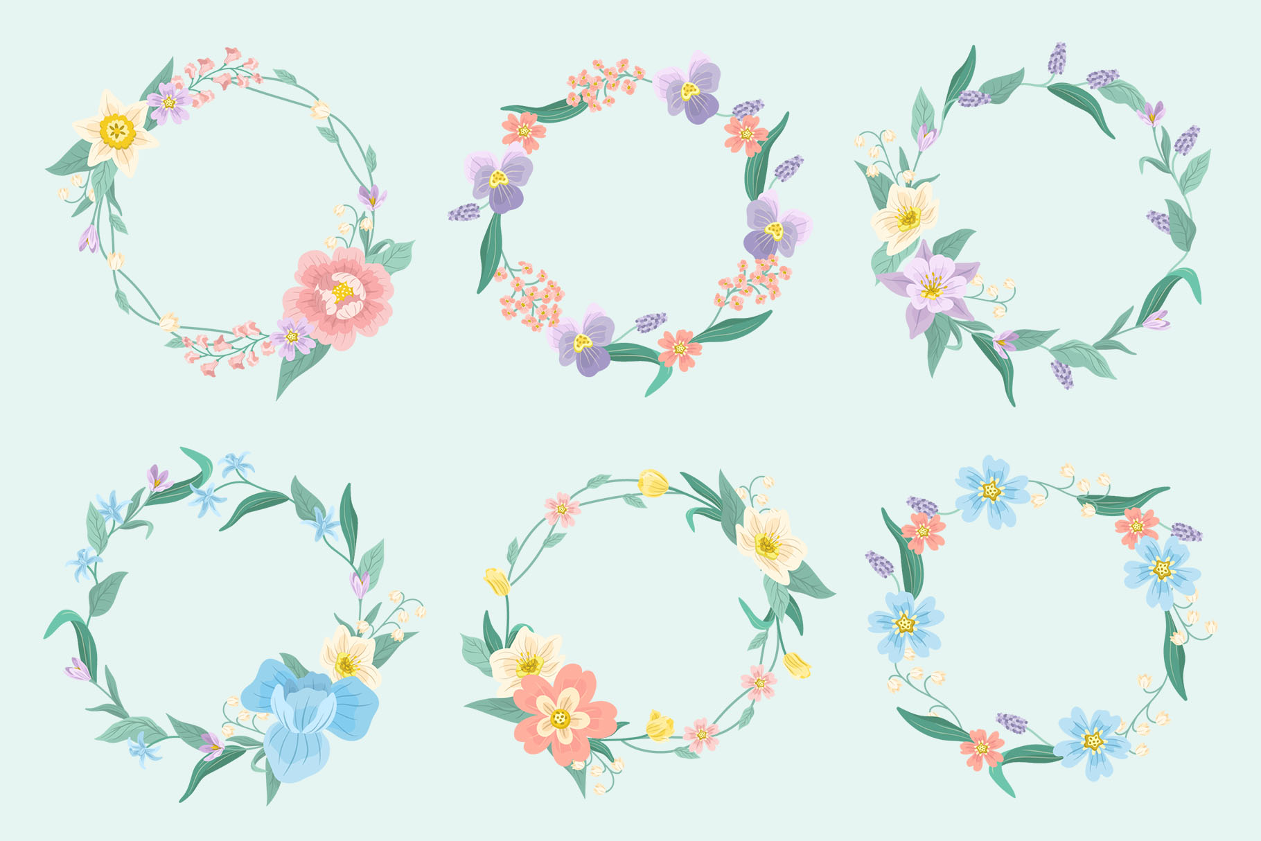 Springtime Flower Illustrations (AI, EPS, PNG Format)