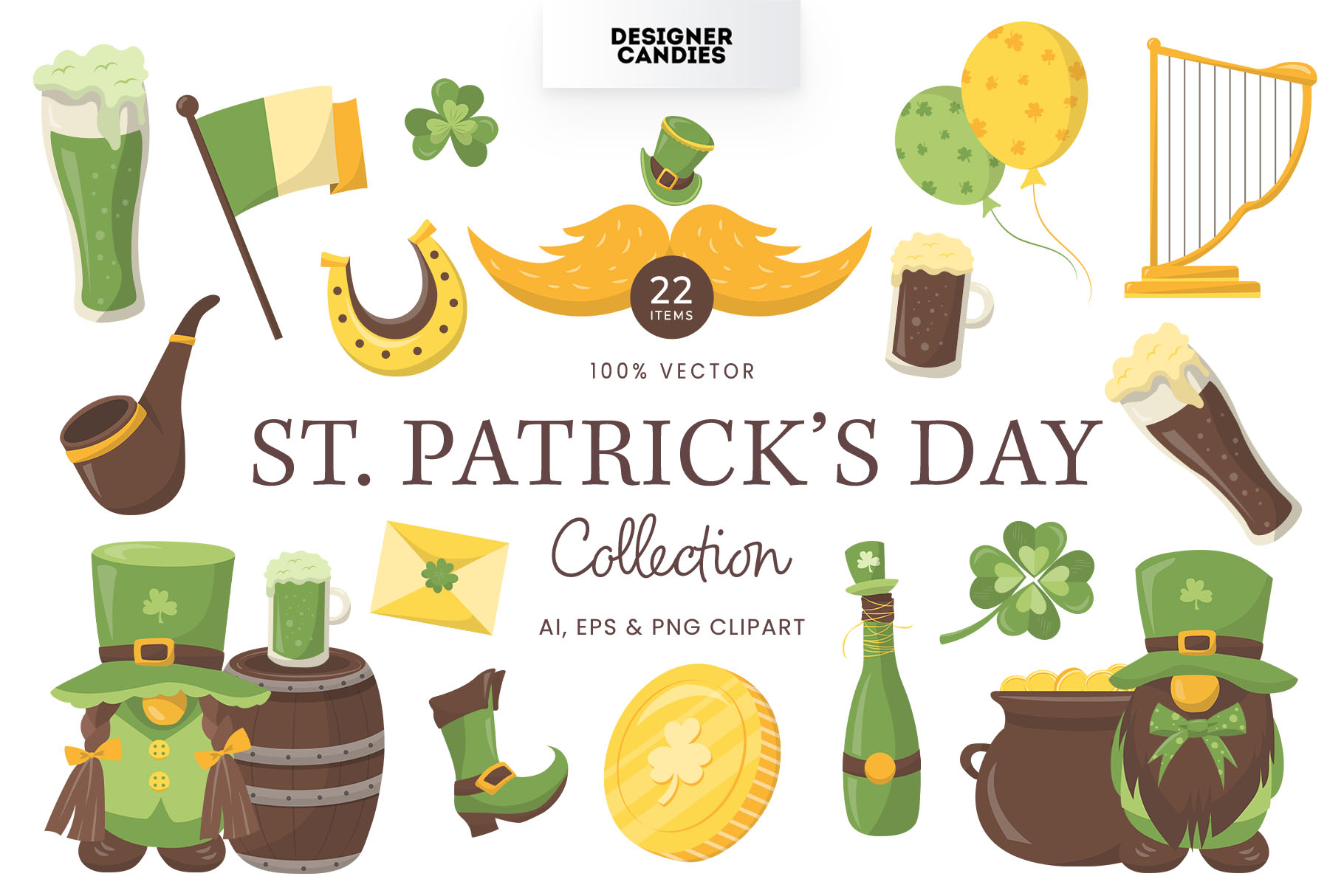 St Patrick's Day Illustrations (EPS, PNG, AI Format)
