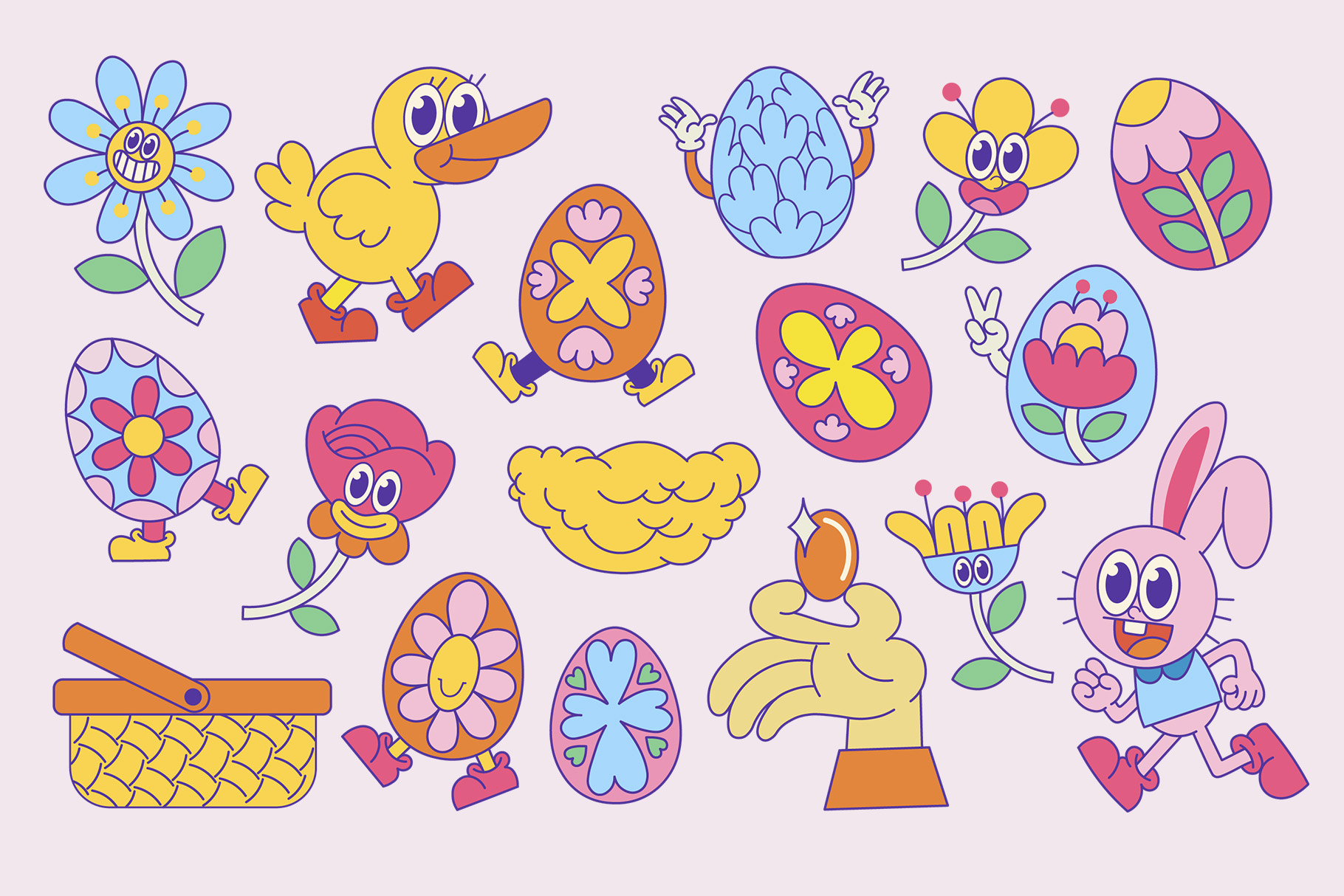 Easter Egg Illustration Pack (AI, EPS, PNG Format)