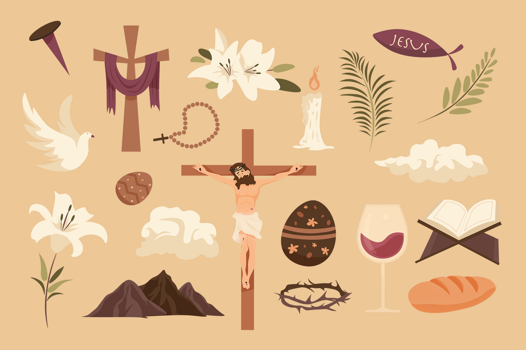 Easter IllustrationsV(AI,EPS, PNG Format)