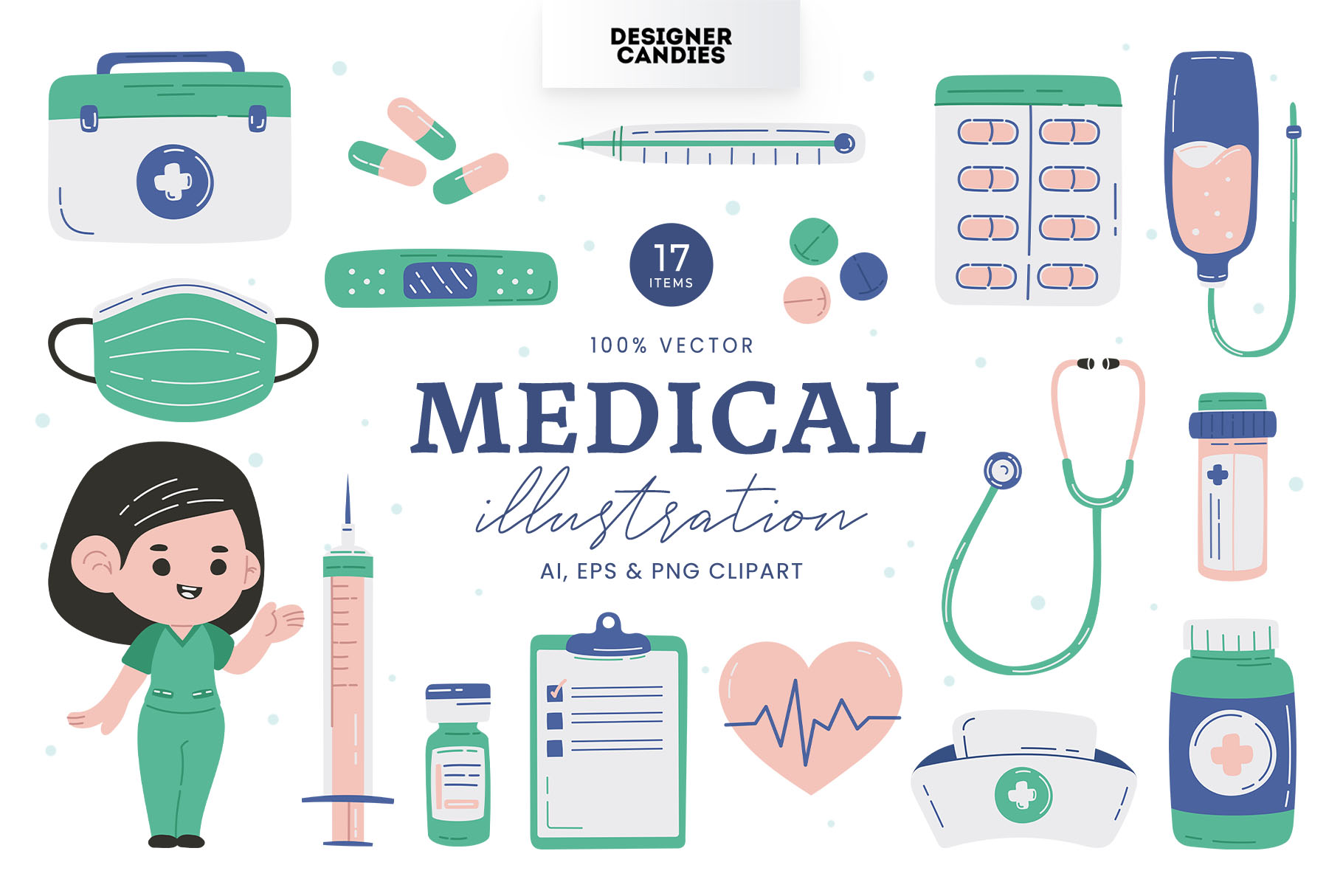 Medical Illustration Mini Pack (EPS, PNG, AI Format)