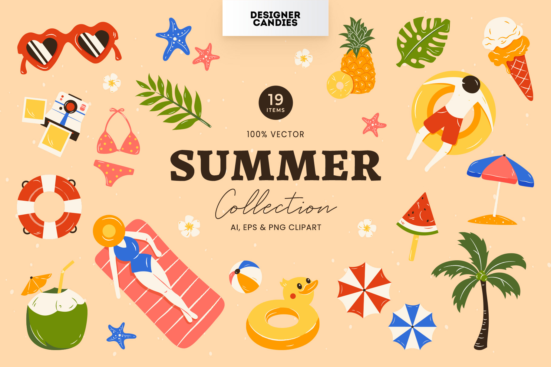 Summer Time Illustration (EPS, AI, PNG Format)